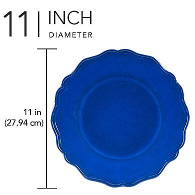 Certified International 4-Piece Blue Indigo Crackle Dinner Plate Set