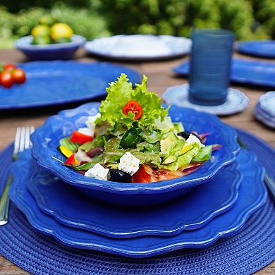 Certified International 4-Piece Blue Indigo Crackle Dinner Plate Set