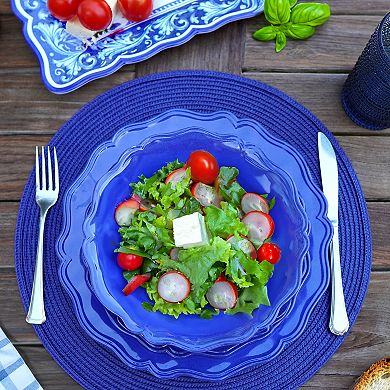 Certified International 4-Piece Blue Indigo Crackle Dinner Plate Set