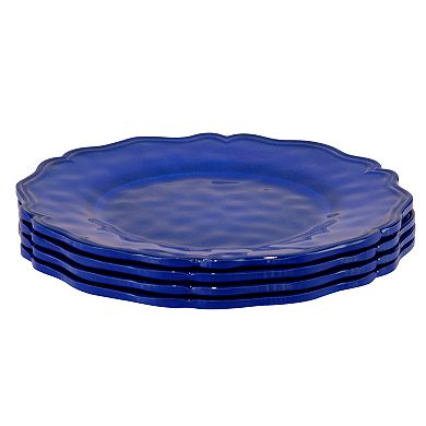 Certified International 4-Piece Blue Indigo Crackle Dinner Plate Set