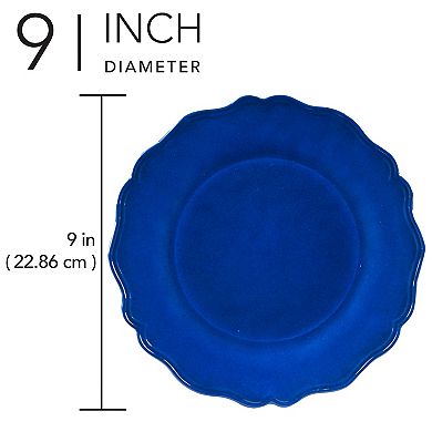 Certified International 4-Piece Blue Indigo Crackle Salad Plate Set