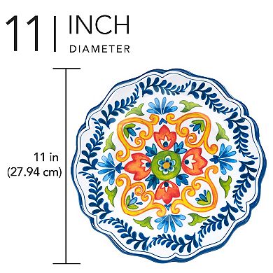 Certified International 4-Piece Flores Dinner Plate Set