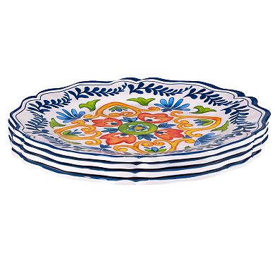 Certified International 4-Piece Flores Dinner Plate Set