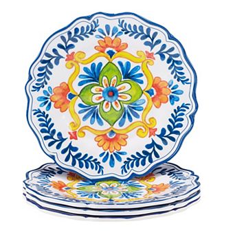 Certified International 4 pc Flores Salad Plate Set