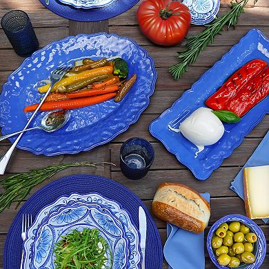 Certified International 2-Piece Blue Indigo Platter Set