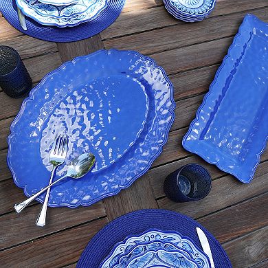 Certified International 2-Piece Blue Indigo Platter Set