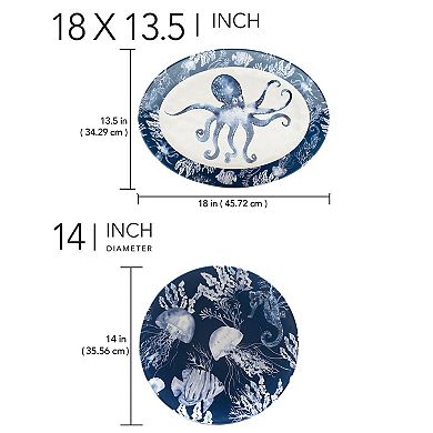Certified International 2-Piece Sea Life Platter Set