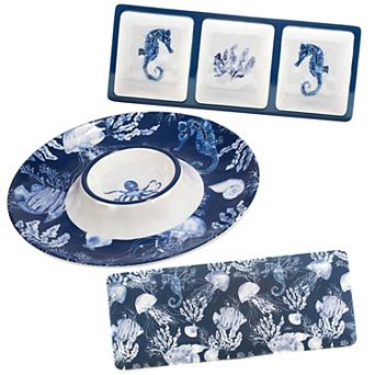 Certified International 3 pc Sea of Life Hostess Set