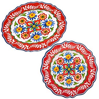 Certified International 2 pc Flores Platter Set