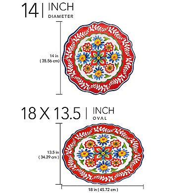 Certified International 2-Piece Flores Platter Set