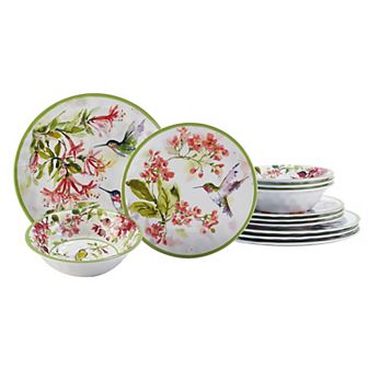 Certified International 12 pc Hummingbird Dinnerware Set