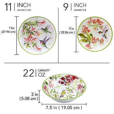 Certified International 12-Piece Hummingbird Dinnerware Set