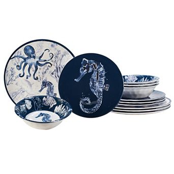 Certified International 12 pc Sea Life Dinnerware Set