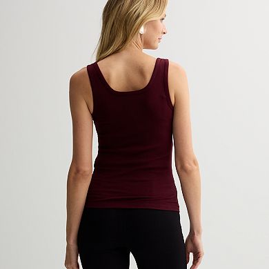 Women's Nine West Fitted Rib Square Neck Tank Top