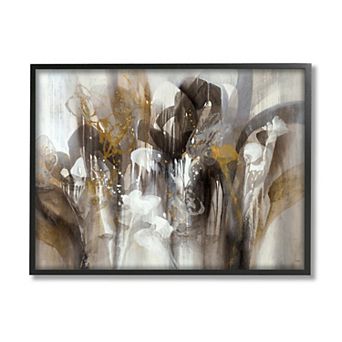 Stupell Home Decor Abstract Cascading Shapes Modern Brown - Black Frame
