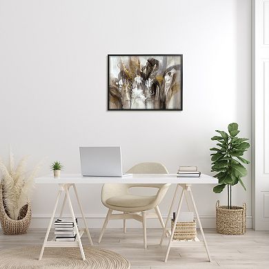 Stupell Home Decor Abstract Cascading Shapes Modern Brown Framed Wall Art