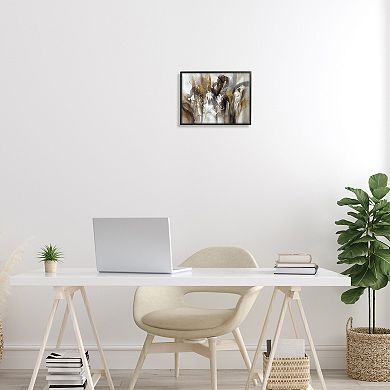 Stupell Home Decor Abstract Cascading Shapes Modern Brown Framed Wall Art