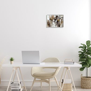 Stupell Home Decor Abstract Cascading Shapes Modern Brown Framed Wall Art