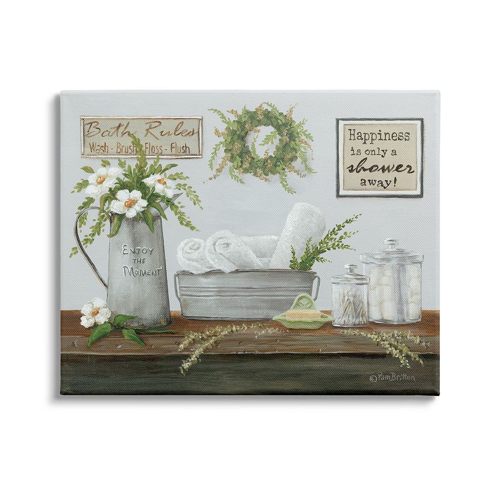 Stupell Home Decor Farmhouse Bathroom Counter Still Life Canvas Wall Art