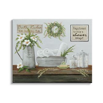 Stupell Home Decor Farmhouse Bathroom Counter Still Life Canvas Wall Art