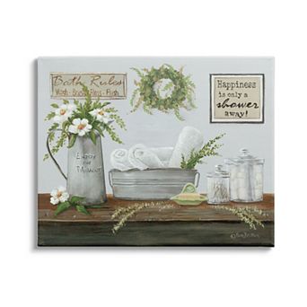 Stupell Home Decor Farmhouse Bathroom Counter Still Life Canvas Wall Art