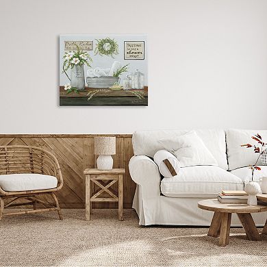 Stupell Home Decor Farmhouse Bathroom Counter Still Life Canvas Wall Art