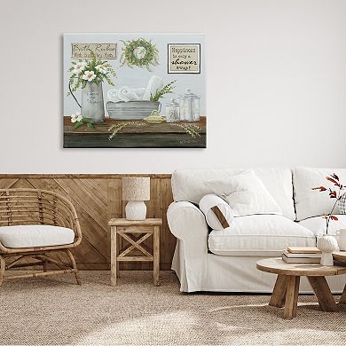 Stupell Home Decor Farmhouse Bathroom Counter Still Life Canvas Wall Art