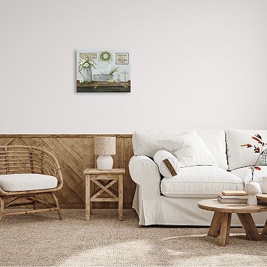 Stupell Home Decor Farmhouse Bathroom Counter Still Life Canvas Wall Art