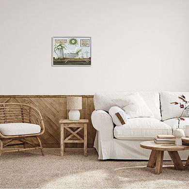 Stupell Home Decor Farmhouse Bathroom Counter Still Life Framed Wall Art