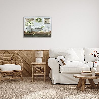 Stupell Home Decor Farmhouse Bathroom Counter Still Life Framed Wall Art