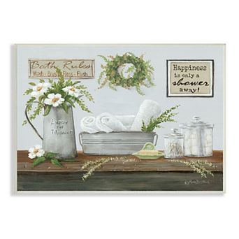 Stupell Home Decor Farmhouse Bathroom Counter Still Life Wall Art