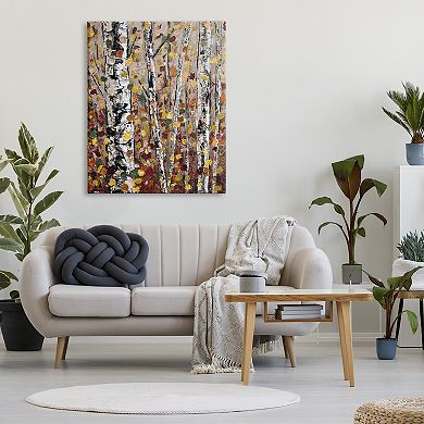 Stupell Home Decor Autumn Birch Trees Abstract Leaves Canvas Wall Art
