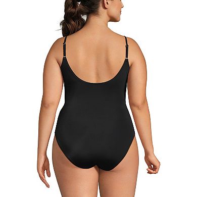 Plus Size Lands' End Chlorine Resistant Tugless Tank One-Piece Swimsuit