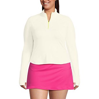 Plus Size Lands' End Cooling Quarter Zip Long Sleeve Rashguard