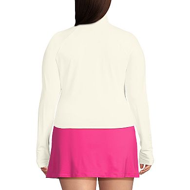 Plus Size Lands' End Cooling Quarter Zip Long Sleeve Rashguard