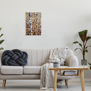 Stupell Home Decor Autumn Birch Trees Abstract Leaves Wall Art