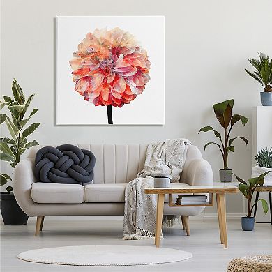 Stupell Home Decor Coral Watercolor Bloom Dahlia Flower Canvas Wall Art