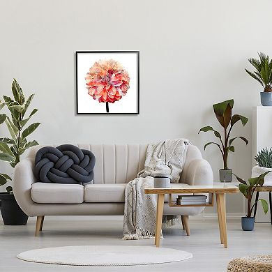 Stupell Home Decor Coral Watercolor Bloom Dahlia Flower Framed Wall Art