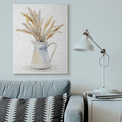 Stupell Home Decor Wheat In Jug Still Life Watercolor Canvas Wall Art