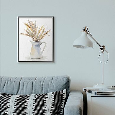 Stupell Home Decor Wheat In Jug Still Life Watercolor Framed Wall Art