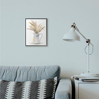 Stupell Home Decor Wheat In Jug Still Life Watercolor Framed Wall Art