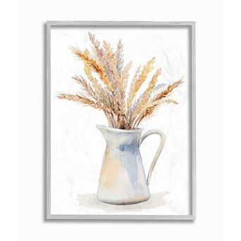 Stupell Home Decor Wheat In Jug Still Life Watercolor Framed Wall Art