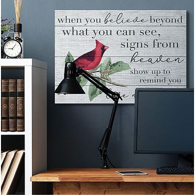 Stupell Home Decor Believe Love Never Dies Cardinal Canvas Wall Art