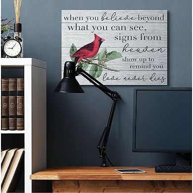 Stupell Home Decor Believe Love Never Dies Cardinal Canvas Wall Art
