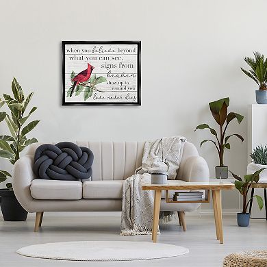 Stupell Home Decor Believe Love Never Dies Cardinal Framed Wall Art