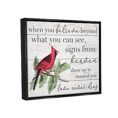 Stupell Home Decor Believe Love Never Dies Cardinal Framed Wall Art