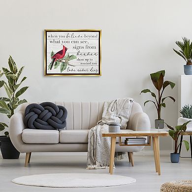 Stupell Home Decor Believe Love Never Dies Cardinal Framed Wall Art