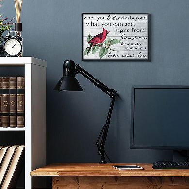 Stupell Home Decor Believe Love Never Dies Cardinal Framed Wall Art