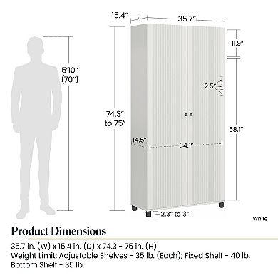 SystemBuild Evolution Kendall Fluted 2-Door Storage Cabinet