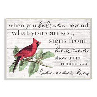 Stupell Home Decor Believe Love Never Dies Cardinal Wall Art